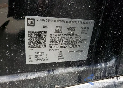 2024 GMC Terrain Sle из США, поврежденный, VIN 3GKALMEG4RL222327